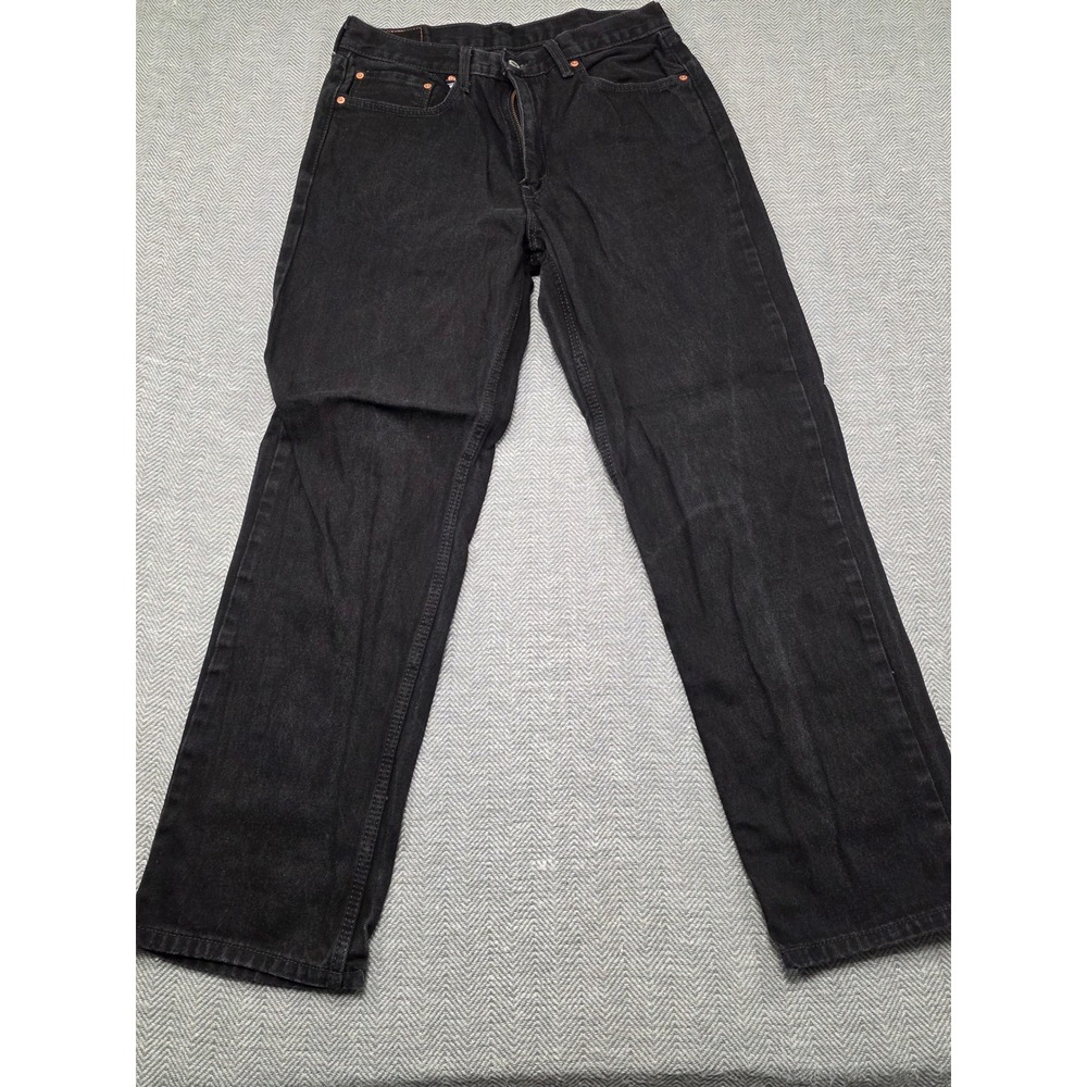 Levis 550 Relaxed Fit Black Jeans Mens 34x32 Tapered Leg Denim 00550-0260